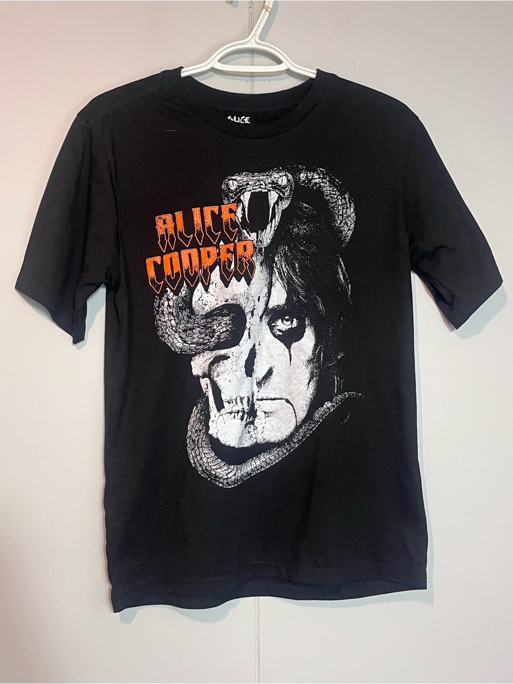 Alice Cooper 2024 Snake Skull Graphic T-Shirt Black Size S